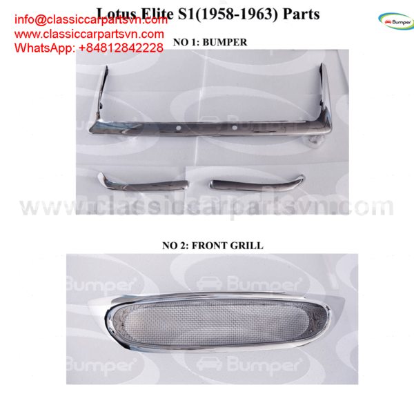 Big with watermark lotus elite s1 front grille and bumper 1